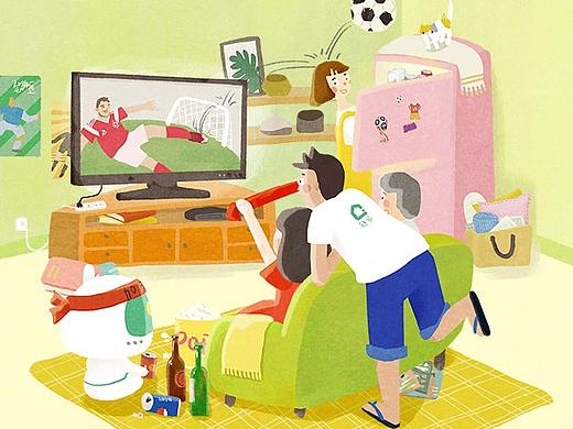 2018链家APP世界杯闪屏开屏插画