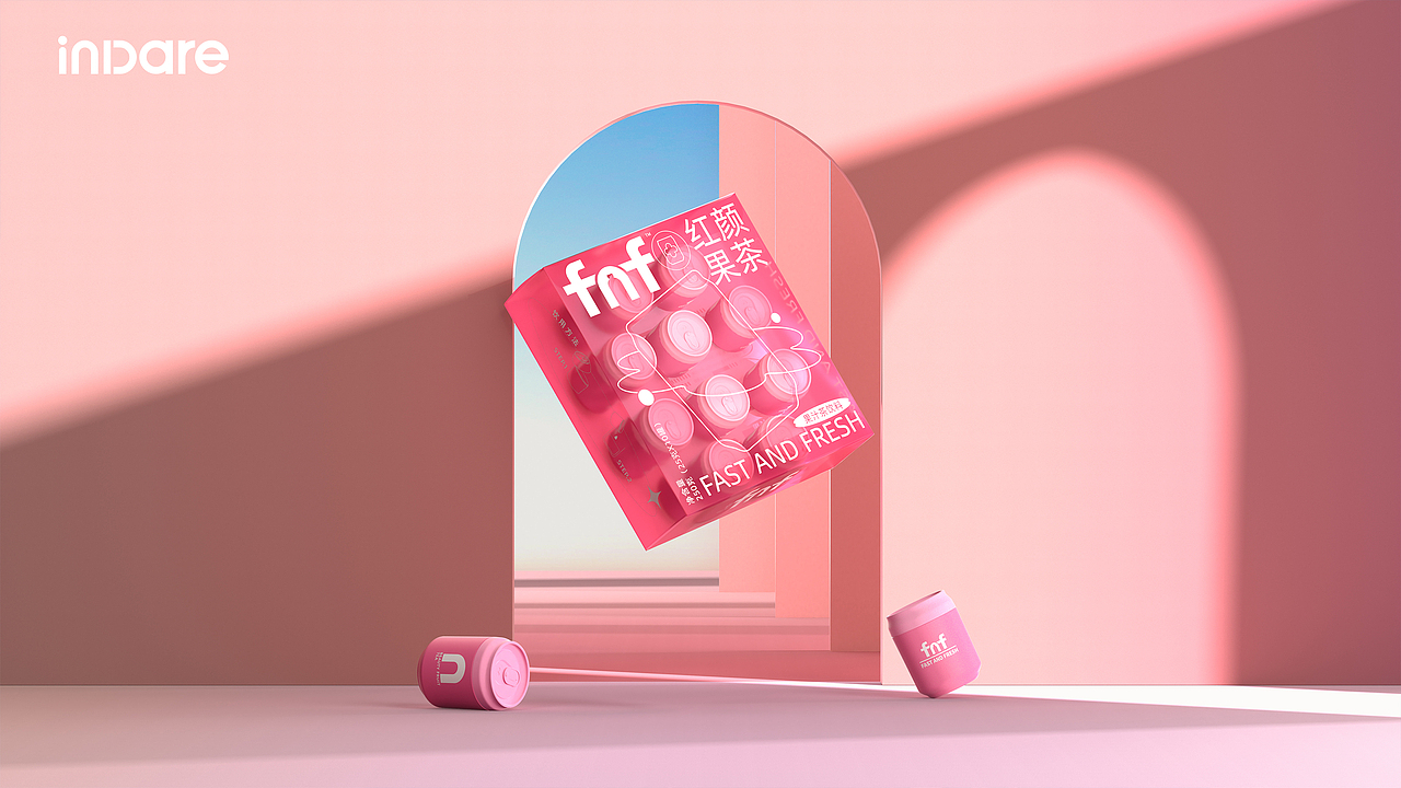 fnf x inDare | 轻盈、红颜果茶系列视觉包装形象设计（图ZMjg2NDQ4MDEy） - 包装 - 站酷设计师inDare格外设计原创素材 - 站酷ZCOOL