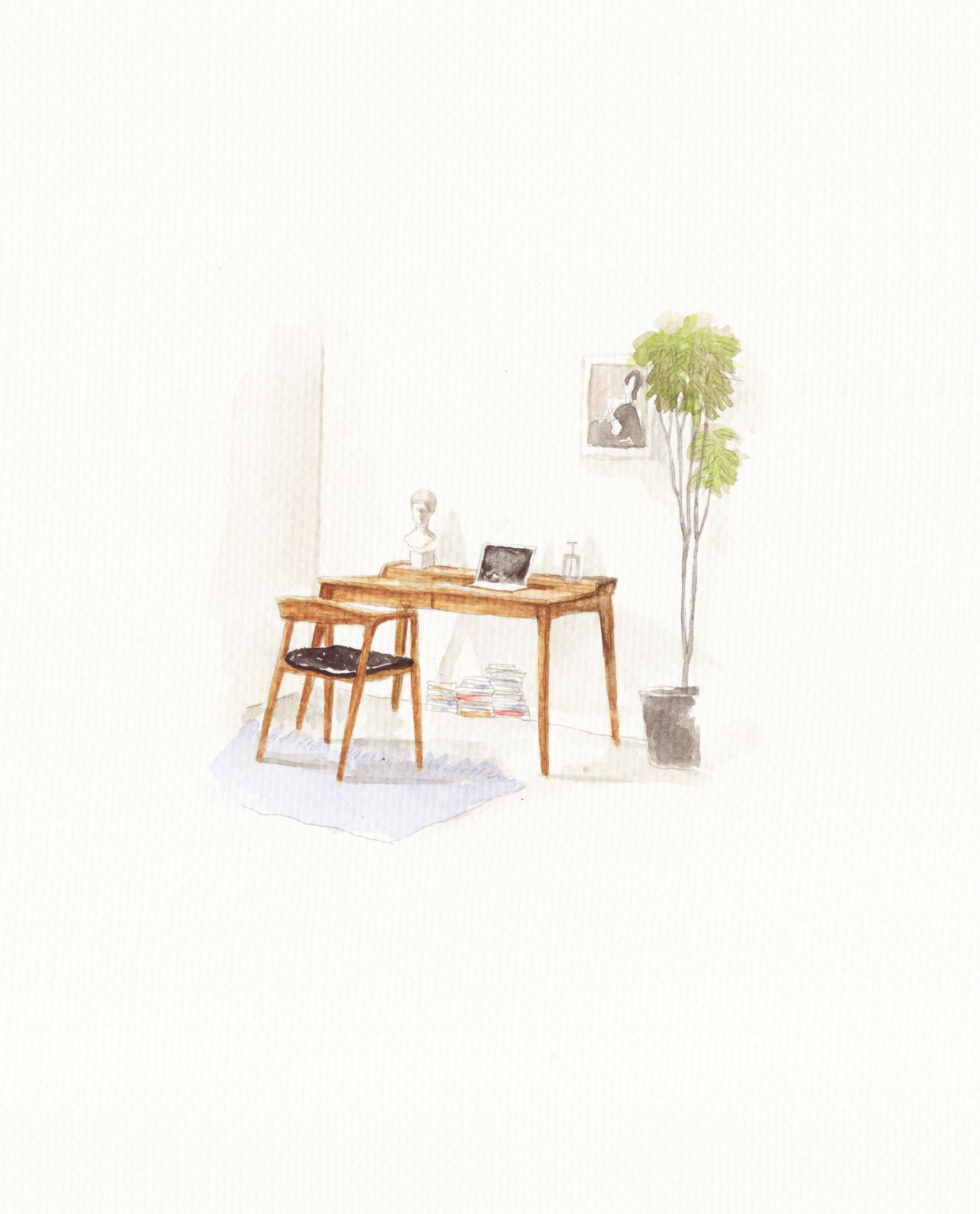 一组水彩家具小画|插画|其他插画|浅山行止 - 原创作品 - 站酷 (zcool