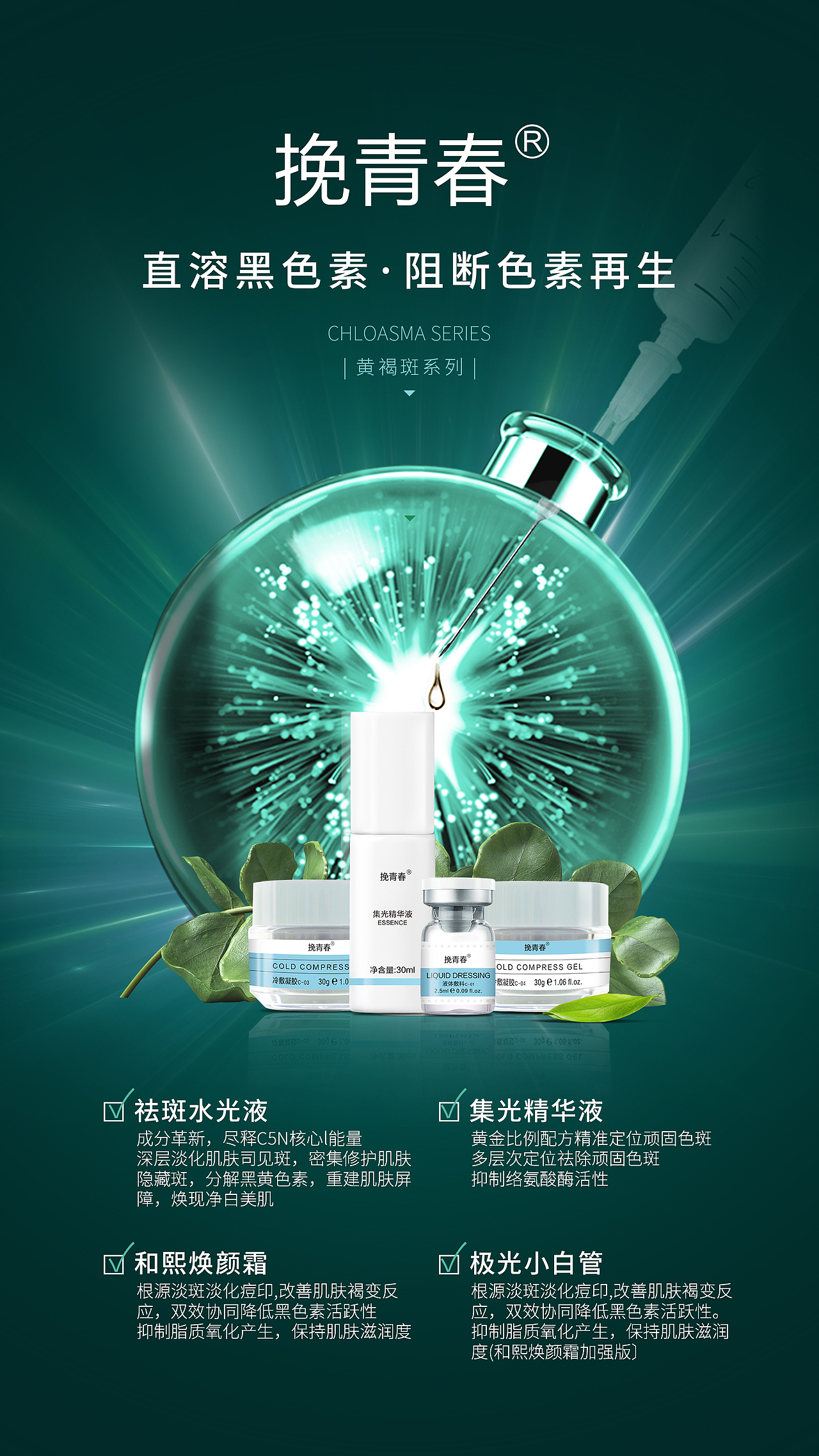 医美祛斑美白护肤产品海报朋友圈