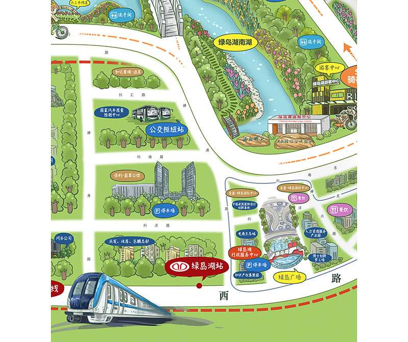 佛山绿岛湖手绘地图等三则