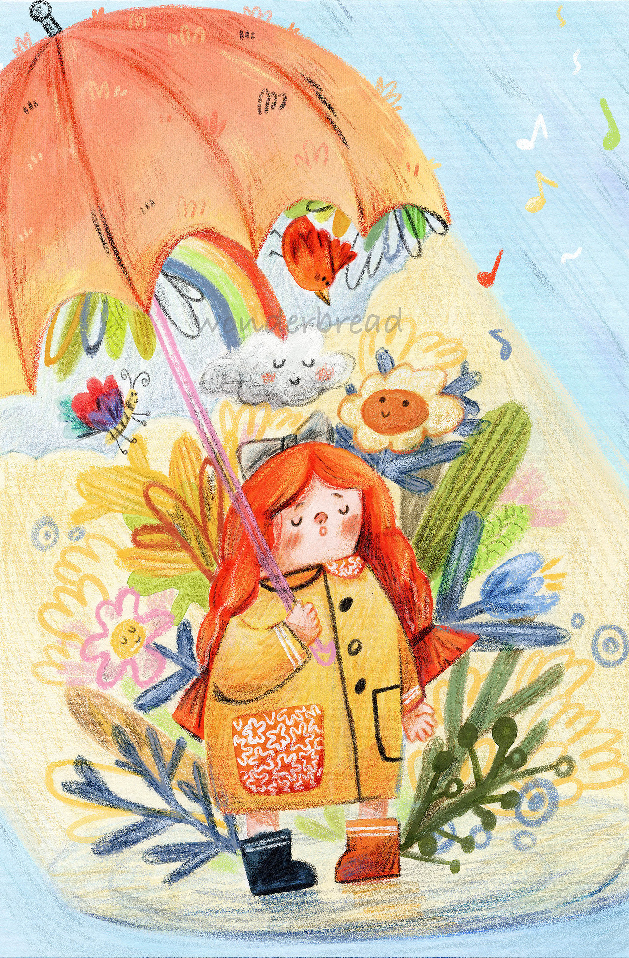 插图-任溶溶童诗集《怎么都快乐》《如果我是国王》_大面包插画-站酷