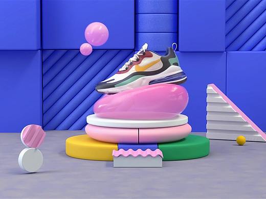 《NIKE》C4D練習(xí)（個人主頁-ZNTg1MjgwMDA=） - 宣傳片 - 站酷設(shè)計師安妮薇原創(chuàng)素材 - 站酷ZCOOL