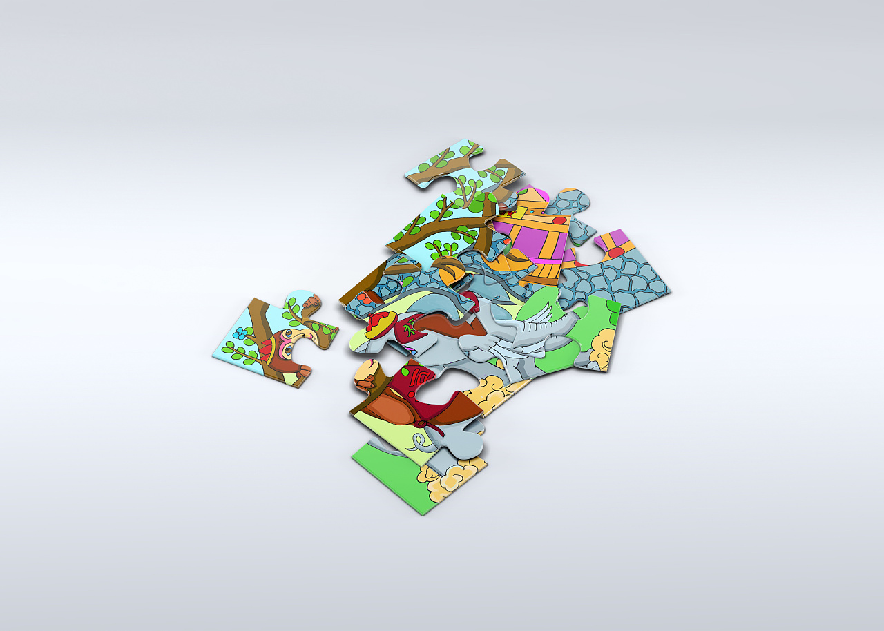 峨眉山动植物 智力拼图设计 旅游玩具类设计作