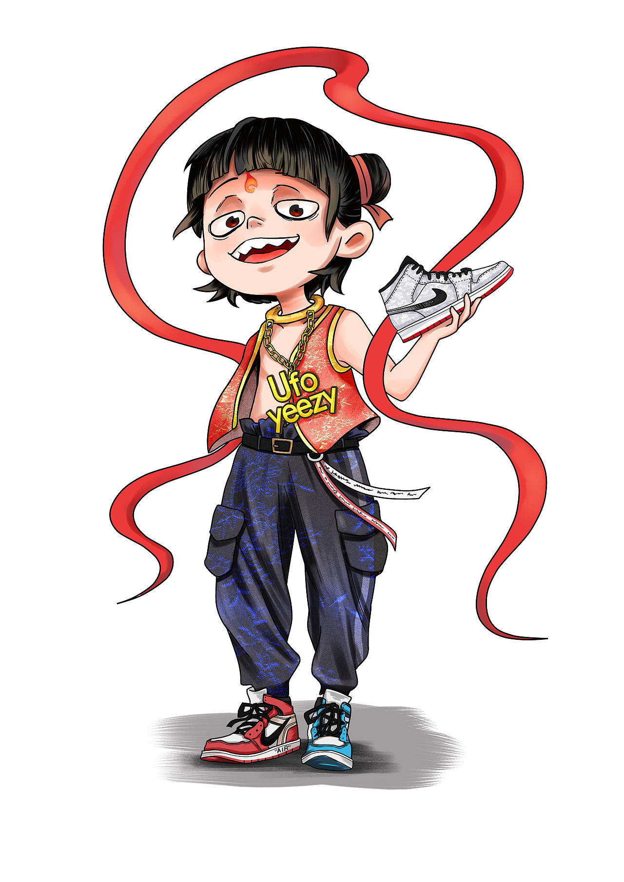 我们的潮牌达人小哪吒~~（图ZMTg5NTE0NDEy） - 商业插画 - 站酷设计师一方三原创素材 - 站酷ZCOOL