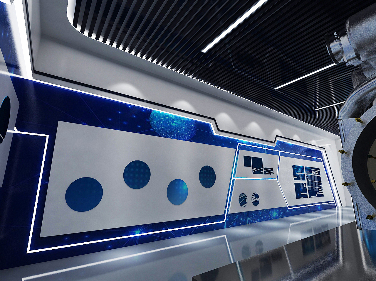 R&T工业科技展厅设计3D效果图（图ZMjEzODAyMjY4） - 场景 - 站酷设计师3D设计师NG男原创素材 - 站酷ZCOOL