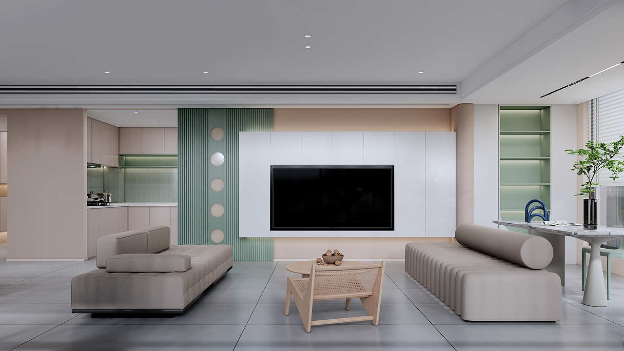 172㎡现代奶咖风，春日里的温柔