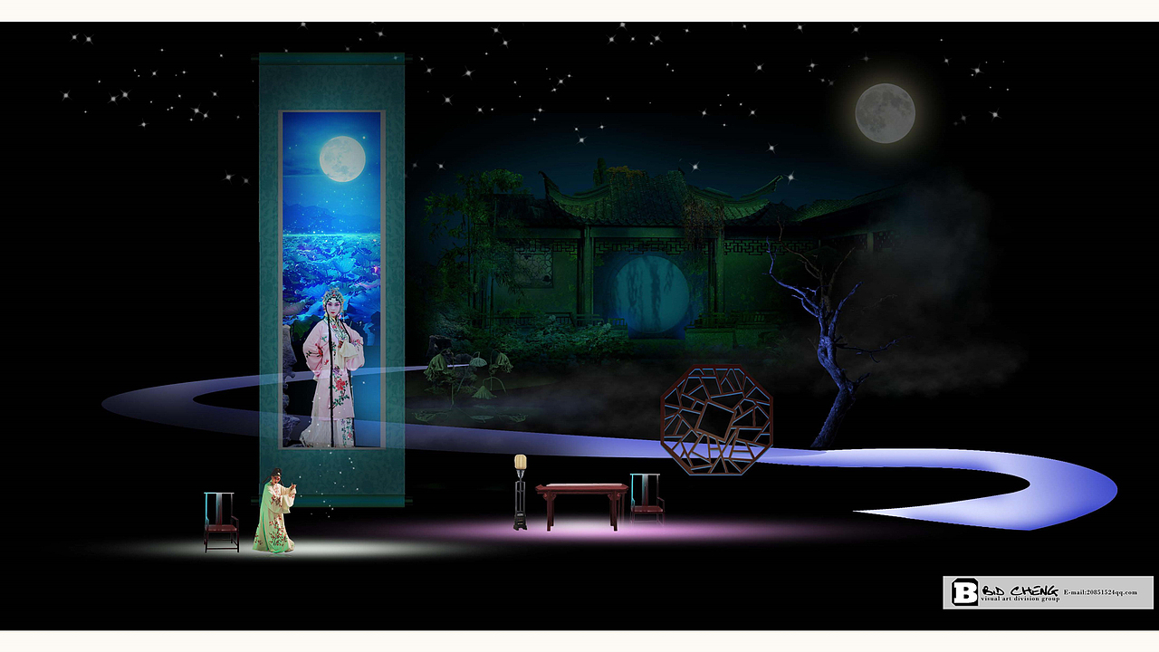 现代多媒体昆曲牡丹亭舞台概念方案设计