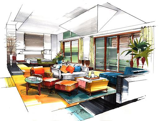 室内手绘优秀作品欣赏（四）