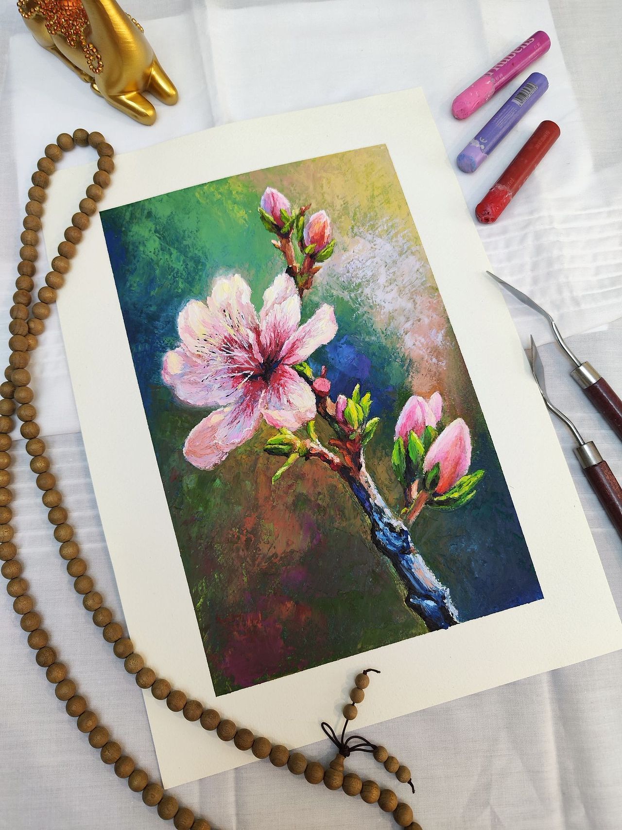 油画棒丨春天花会开