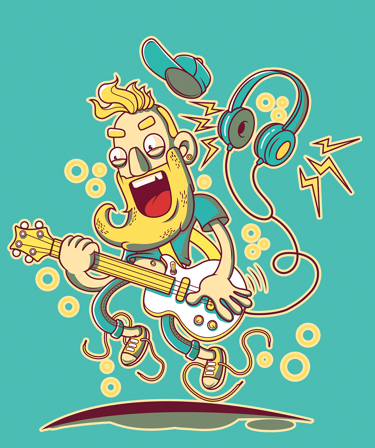 欢乐吉他手|插画|创作习作|火星罐头 - 原创作品 - 站酷 (zcool)