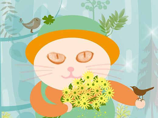 原创插画——森林之猫（个人主页-ZNDgwNTc3NDQ=） - 商业插画 - 站酷设计师九月霜落原创素材 - 站酷ZCOOL
