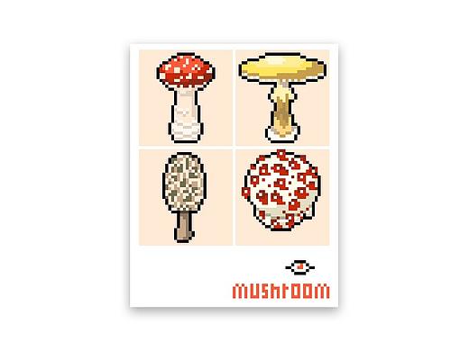 像素畫-毒蘑菇（個人主頁-ZNTQxMDcyMDQ=） - 像素畫 - 站酷設(shè)計師108只兔子原創(chuàng)素材 - 站酷ZCOOL