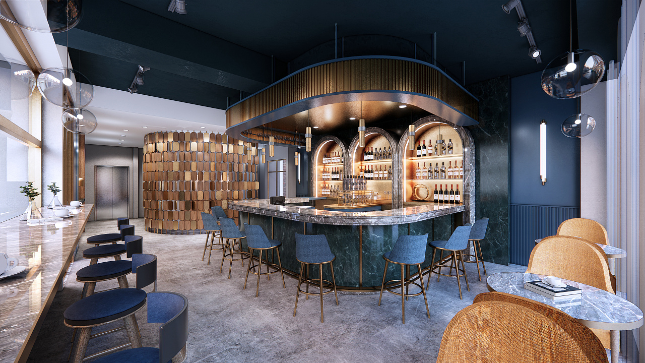 法式小清新餐厅地铁主题酒吧室内设计