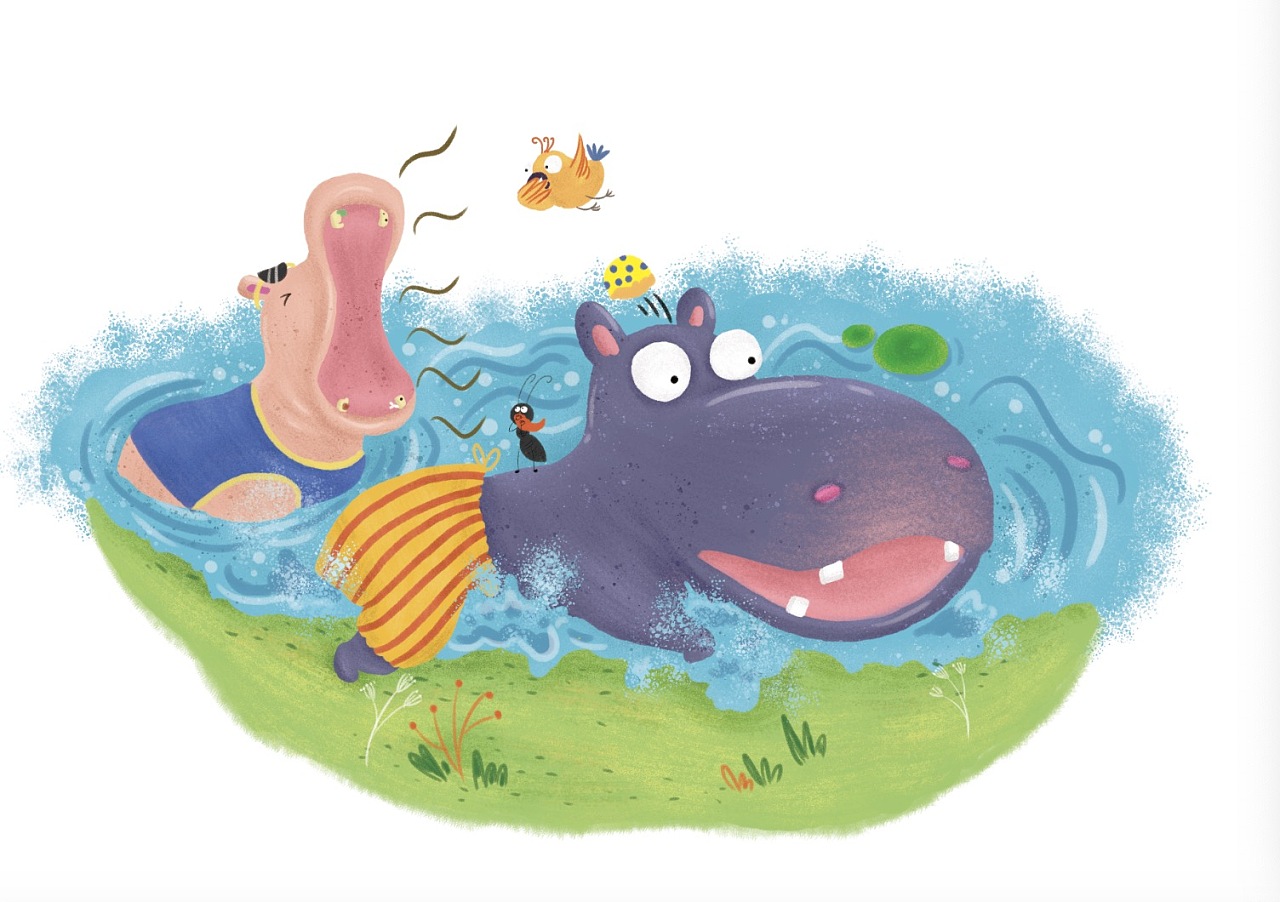 小河马|插画|儿童插画|骑车去巴黎 - 原创作品 - 站酷 (zcool)