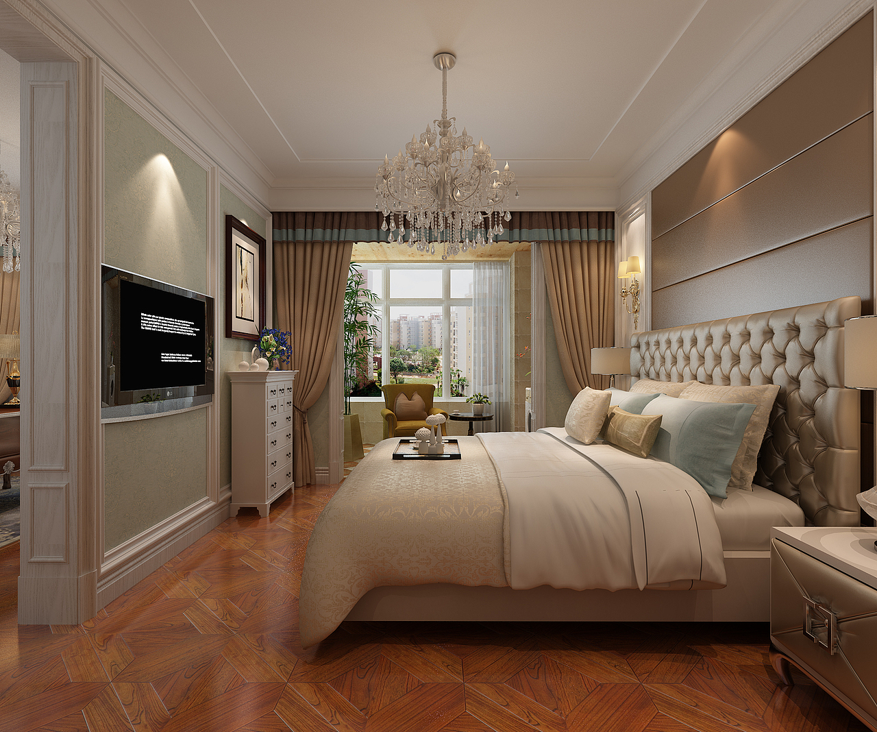 【朝阳首府】138平简欧风格装修效果图