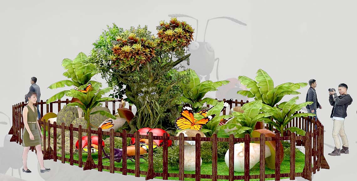 春日鸣虫主题场景美陈展