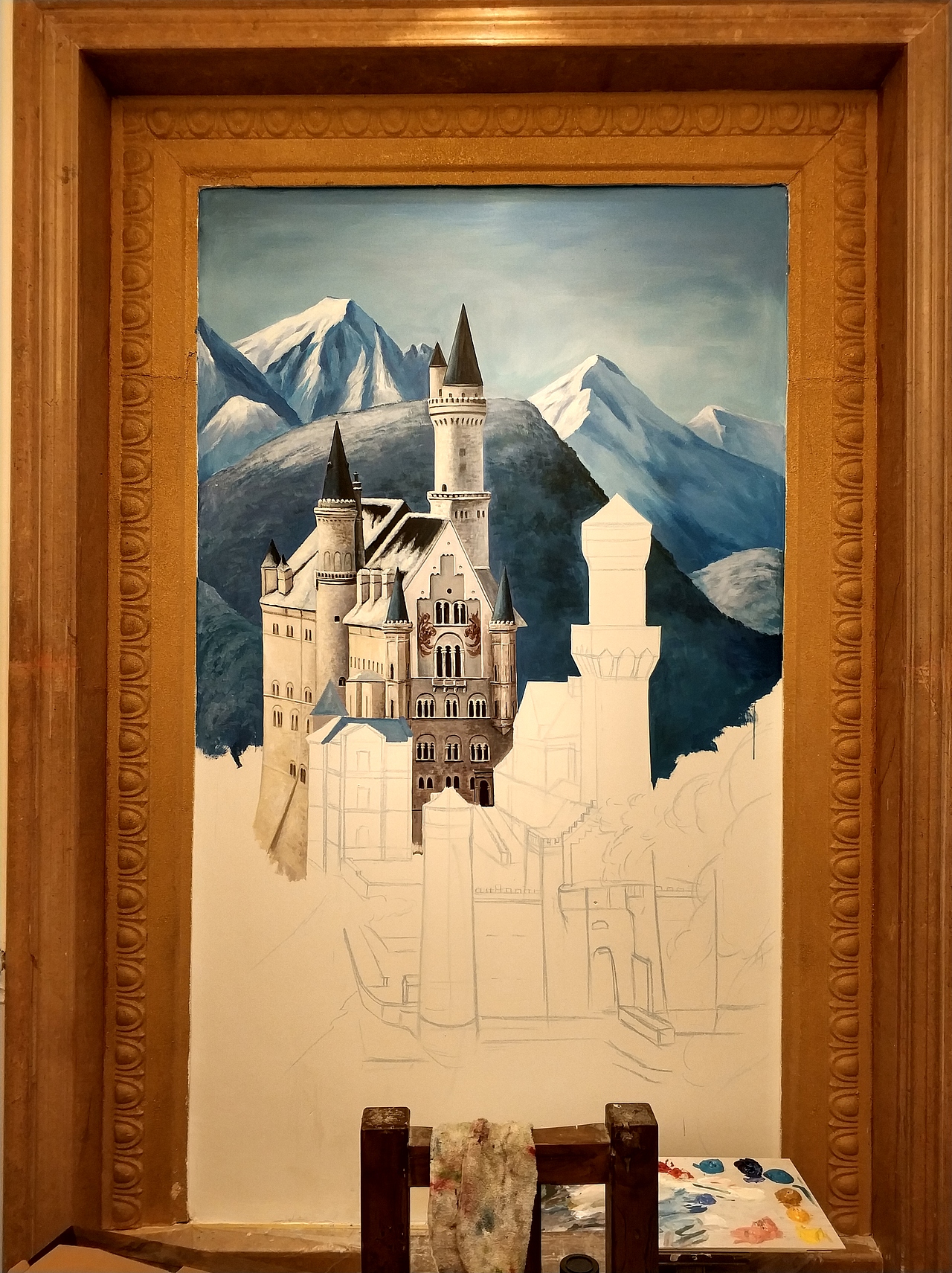 新天鵝石城堡。（圖ZMTQ2MDA4NDMy） - 繪畫 - 站酷設(shè)計(jì)師故城清揚(yáng)原創(chuàng)素材 - 站酷ZCOOL