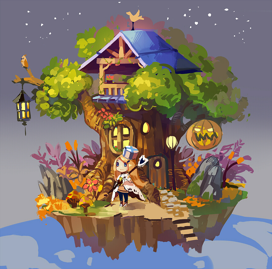 日式萌萌小树屋 c2008|插画|商业插画|饭糕的乔巴_原创作品-站酷zcool