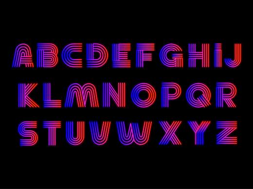 科技线条英文字体设计