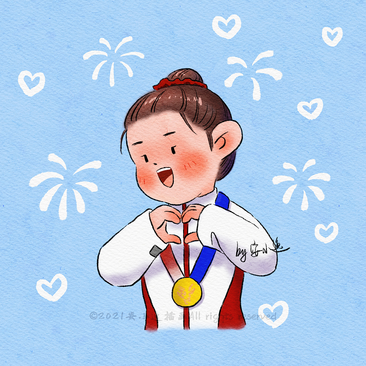 东京奥运会系列插画（图ZMjY2MjE0MDUy） - 儿童插画 - 站酷设计师安小逸插画原创素材 - 站酷ZCOOL