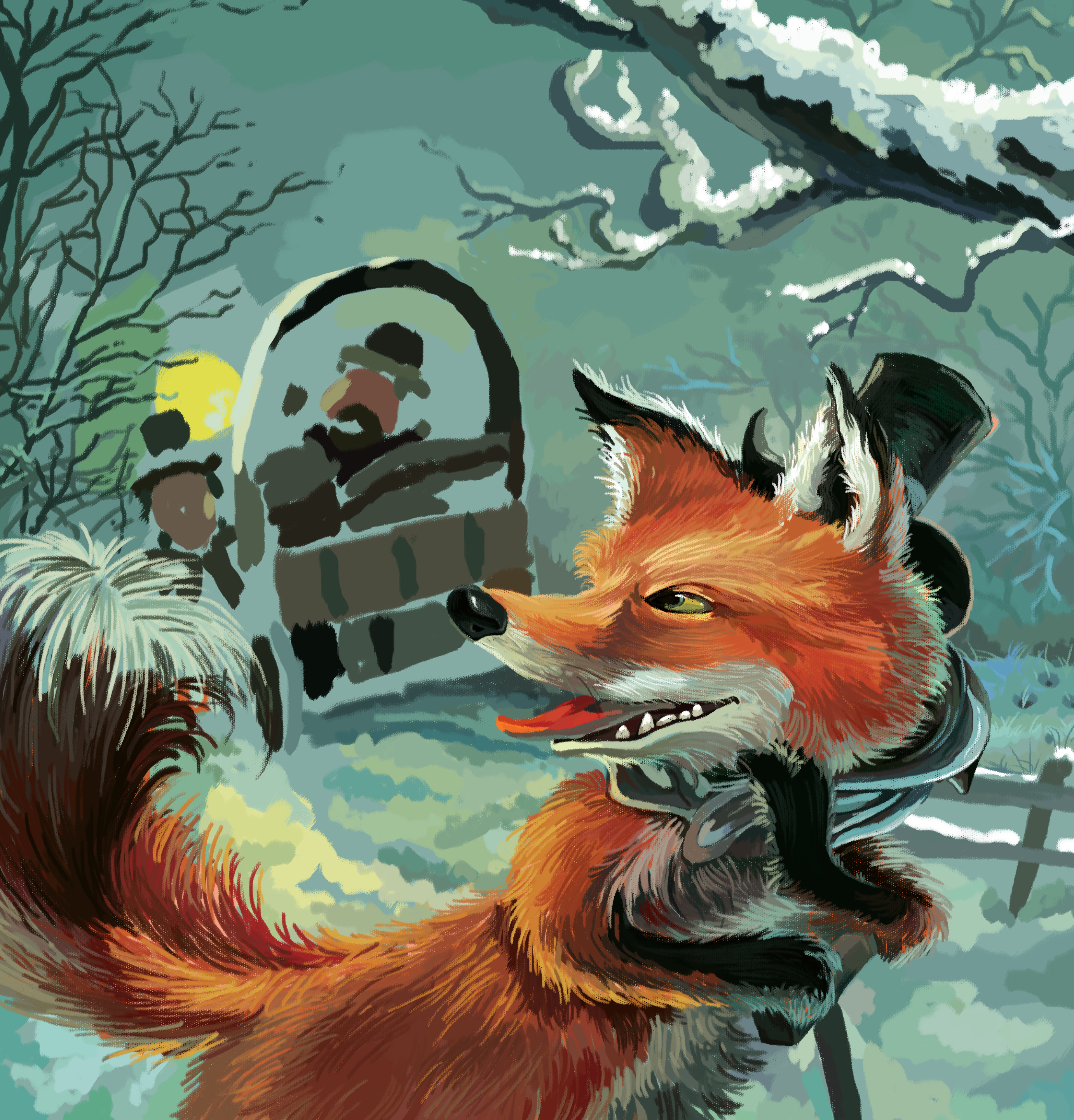 练习(冬天的狐狸)|插画|儿童插画|smallwhite - 原创作品 - 站酷