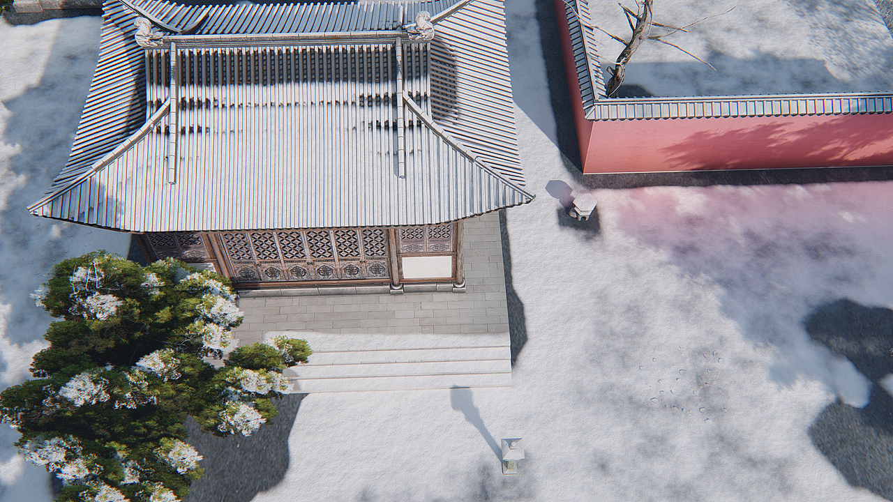 成都邛崃磐陀寺3维虚拟雪景表现（图ZMjgwMTA2NTI0） - 建筑/空间 - 站酷设计师陈校长Design原创素材 - 站酷ZCOOL