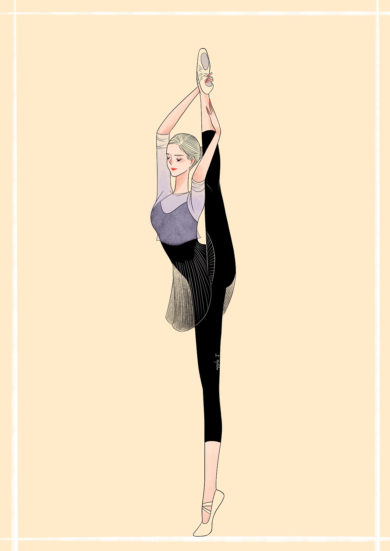 原创插画/芭蕾女孩 系列266|插画|商业插画|apple丁 - 原创作品
