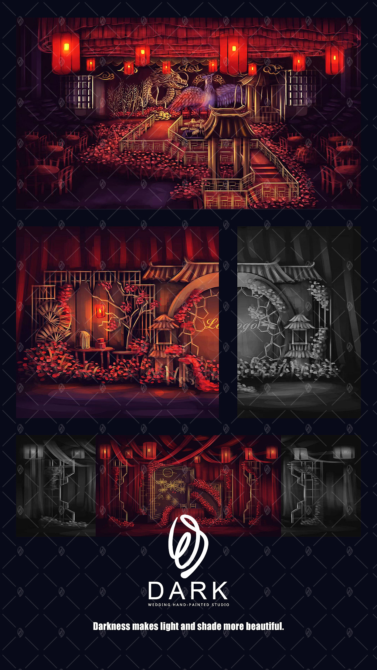 婚礼手绘作品 --龙凤宴