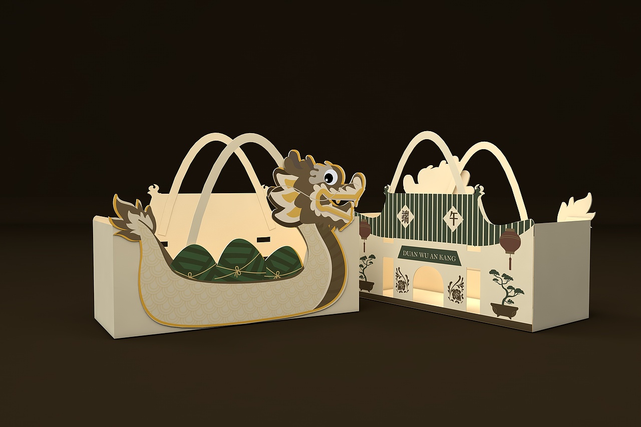 粽子食品包装盒、端午龙舟礼盒、节日清新插画礼盒（图ZMjQ5ODc3MzUy） - 包装 - 站酷设计师sy736353019原创素材 - 站酷ZCOOL
