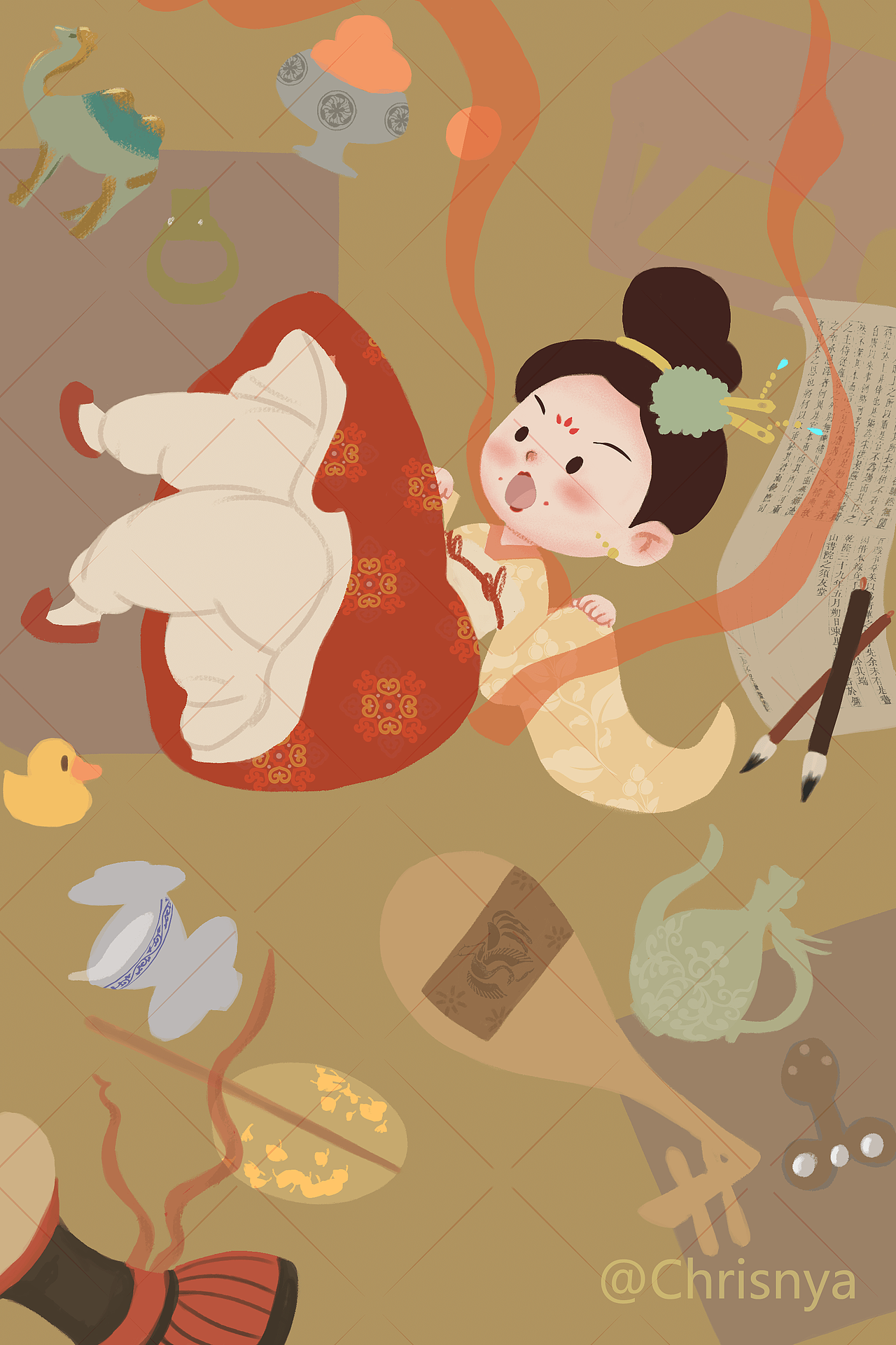 铺色块加暗部加高光 调色举报17分享原创作品插画儿童插画儿插手绘