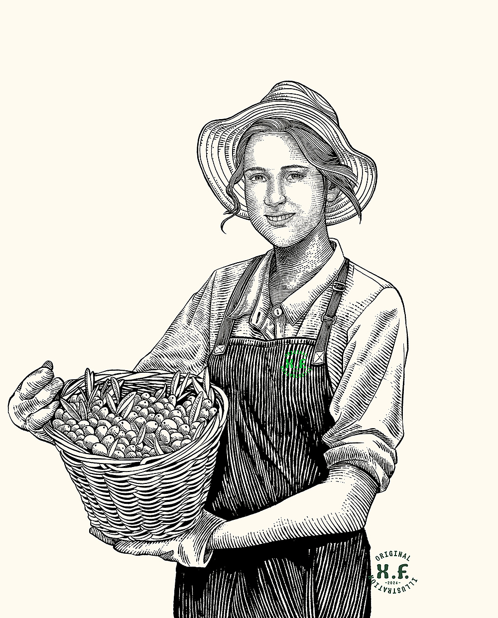 橄榄油包装插画