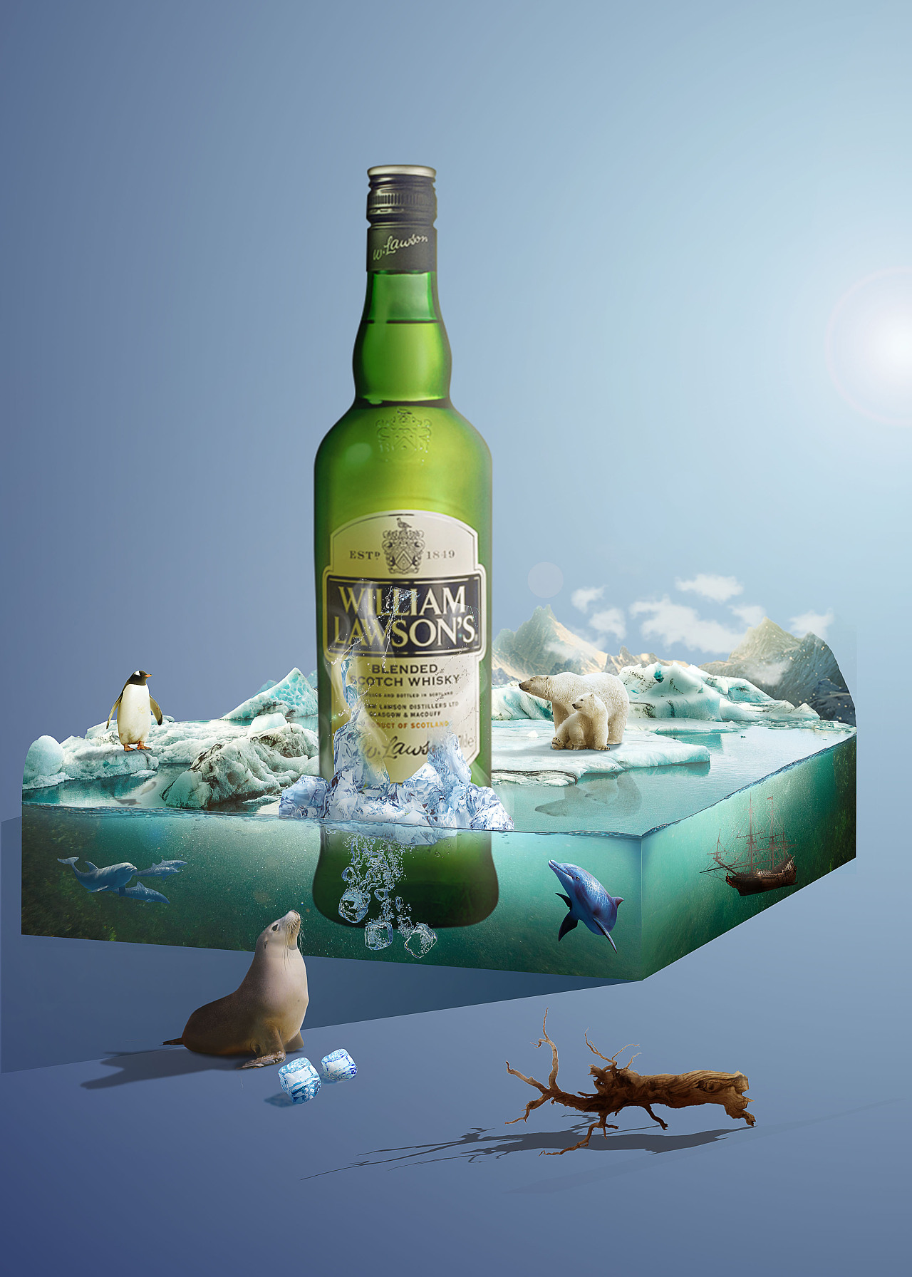 冰啤酒合成海报练习 - 原创作品 - 站酷(zcool)