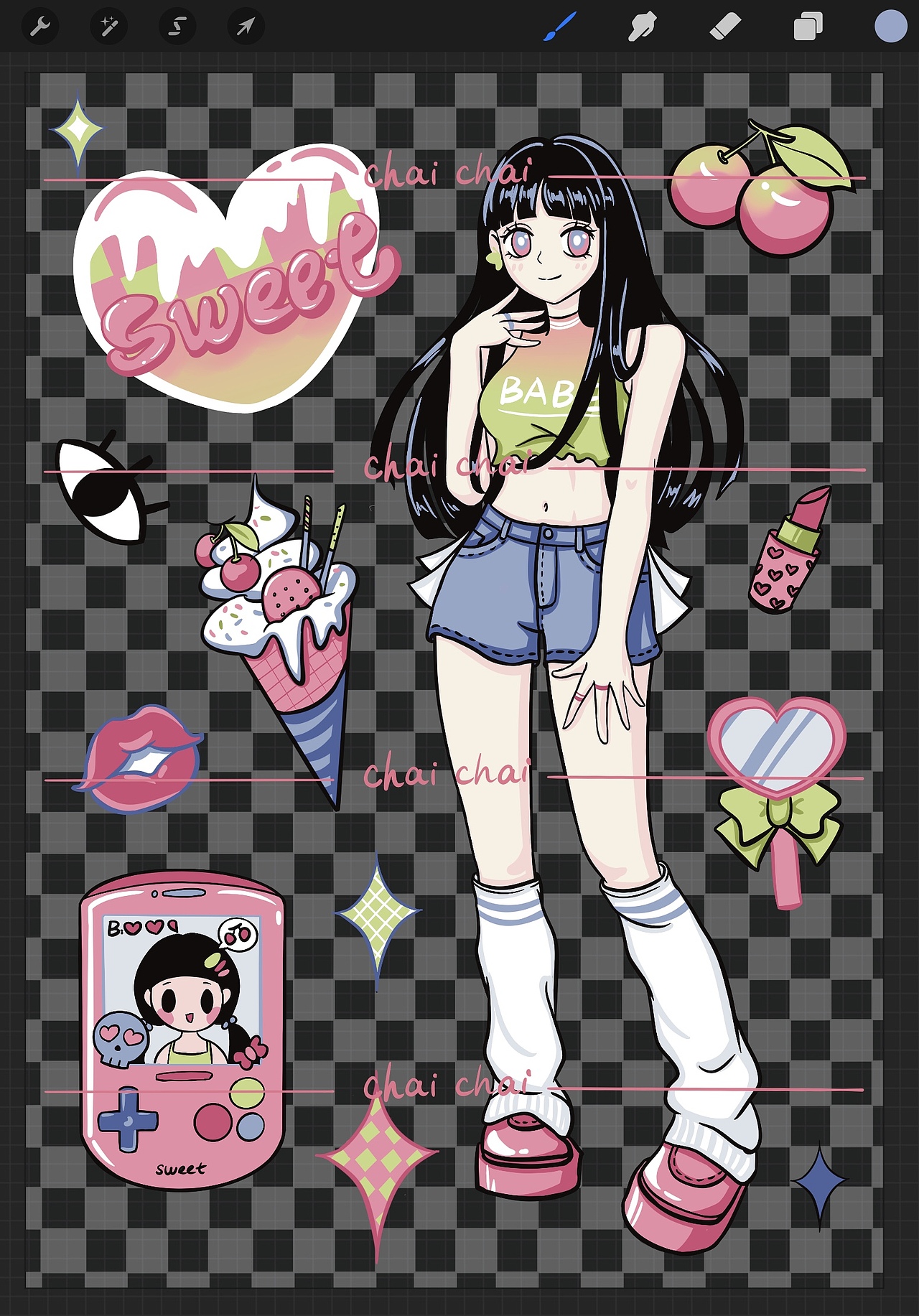 咕卡贴纸：甜辣少女（图ZMzI0MjM1MDUy） - IP形象 - 站酷设计师大帅柴原创素材 - 站酷ZCOOL