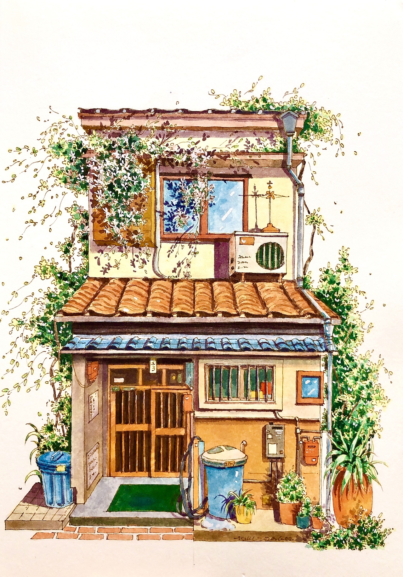 钢笔淡彩小建筑|插画|创作习作|liu赋昕 - 临摹作品 - 站酷 (zcool)