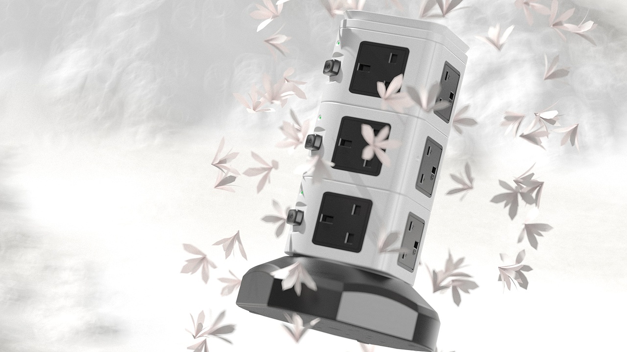 三维动画渲染（排插塔05）（图ZMjY4MjE0Njk2） - 产品 - 站酷设计师影子LXY原创素材 - 站酷ZCOOL