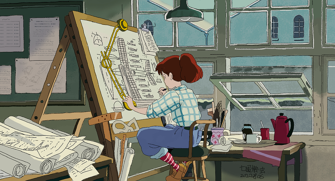 临摹宫崎骏|插画|创作习作|七遇懒虫 - 原创作品 - 站酷 (zcool)