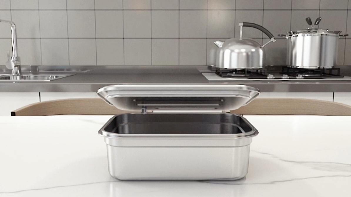 不锈钢保鲜盒3D建模及视频渲染