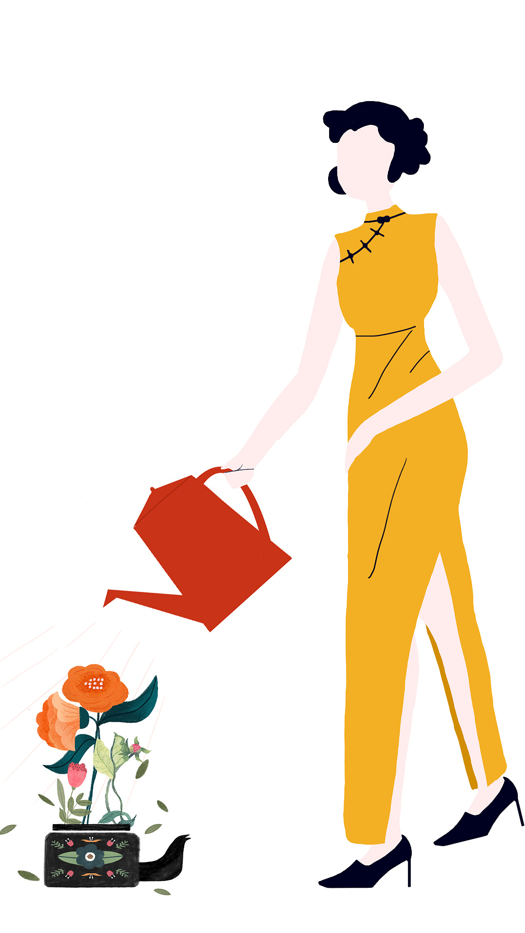 扁平插画《静态人物》|插画|商业插画|奇景插画 - 临摹作品 - 站酷