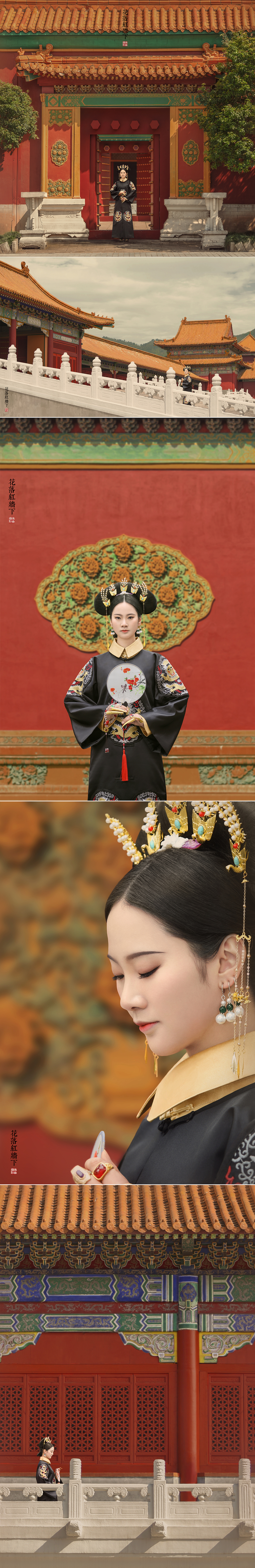 花落红墙下（图ZMjA2NjM1MjQ4） - 人像摄影 - 站酷设计师爱拍照的我原创素材 - 站酷ZCOOL