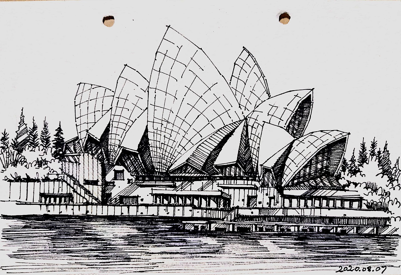 手绘现代建筑|纯艺术|绘画|xianzhixuanjue - 临摹作品 - 站酷 (zcool