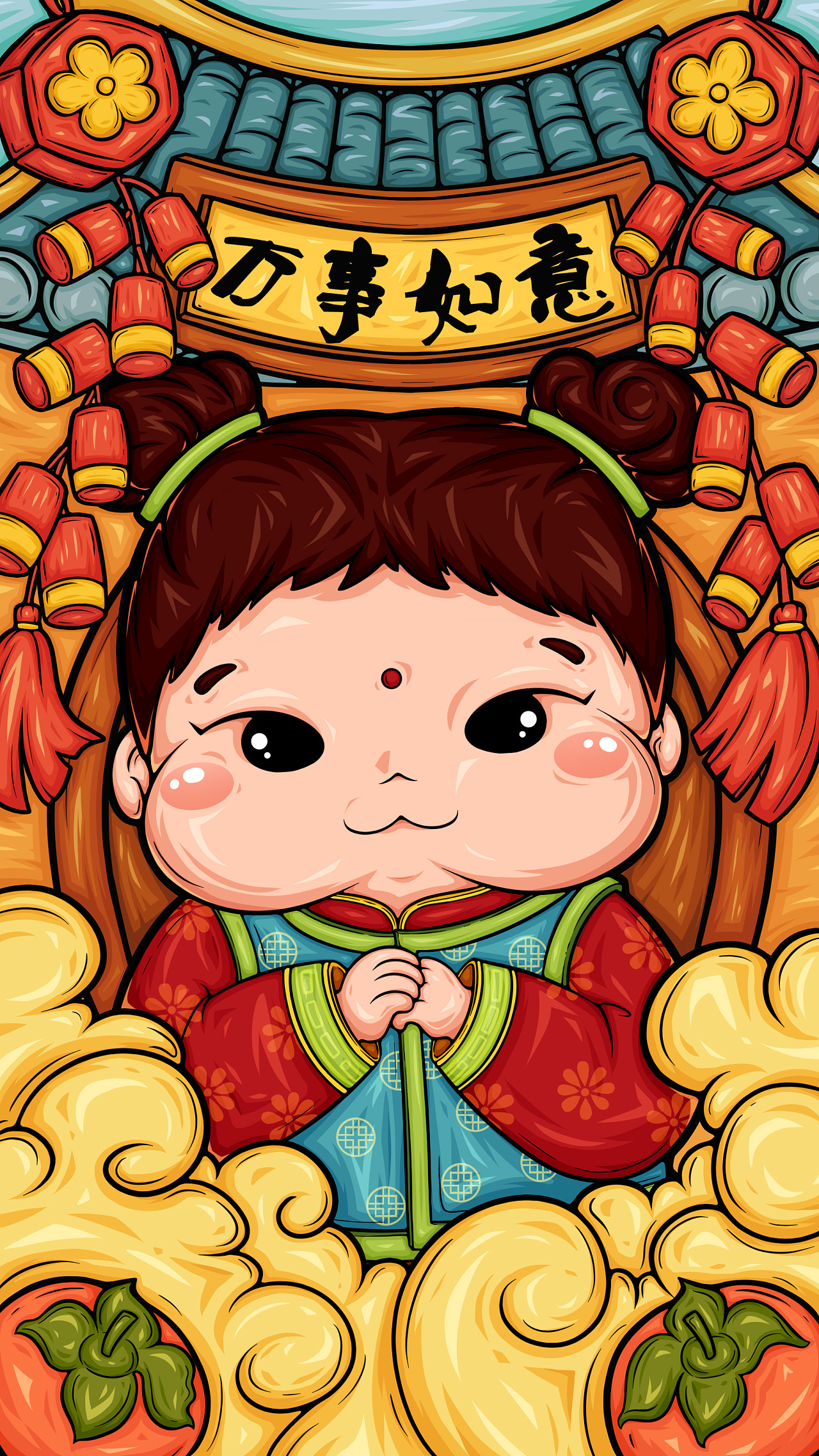 国潮年娃娃|插画|创作习作|何时能瘦 - 原创作品 - 站酷 (zcool)