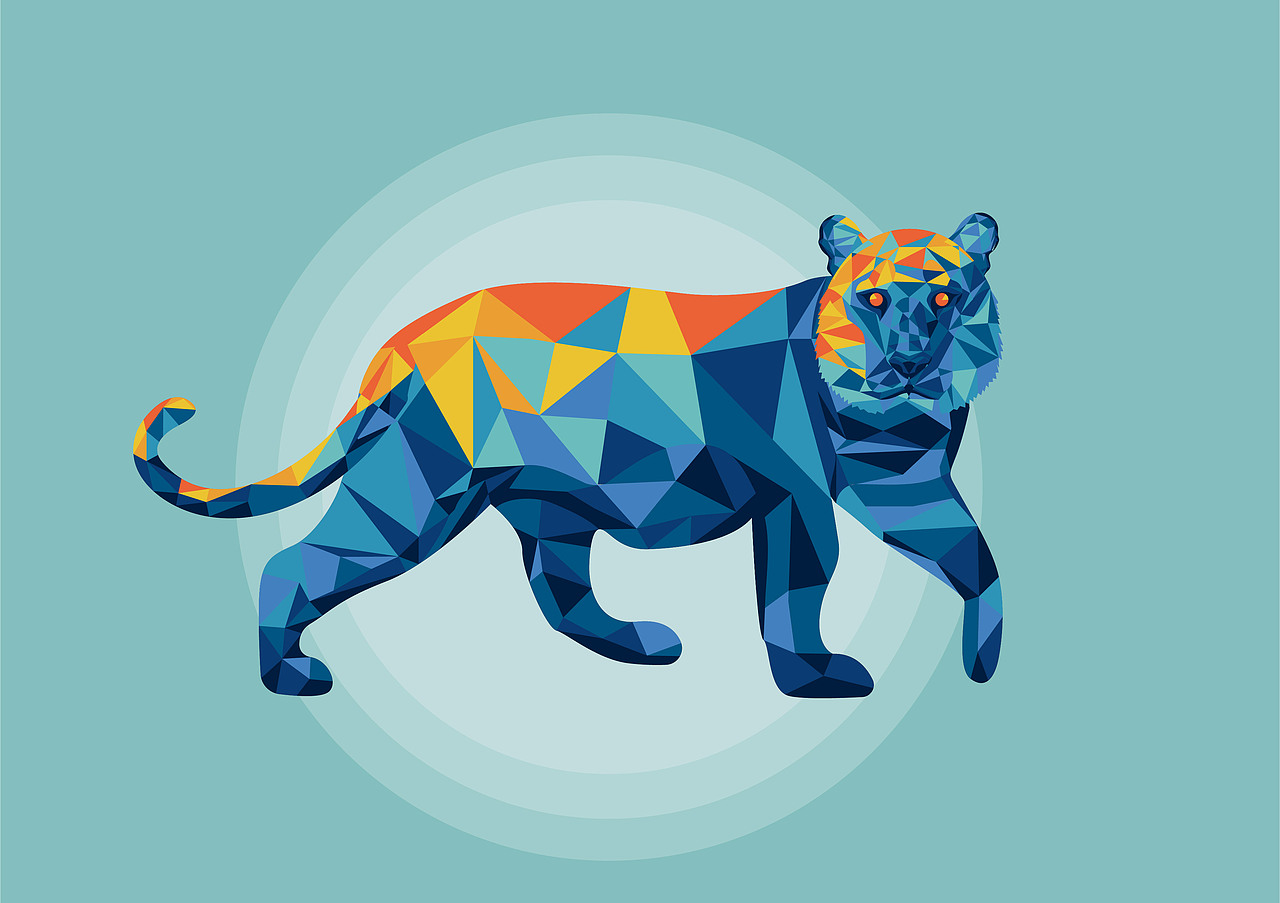 十二生肖lowpoly风格插画