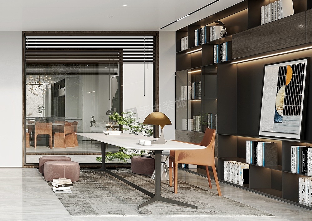 金辉长江铭著联排别墅装修,现代简约风格设计,天古装饰