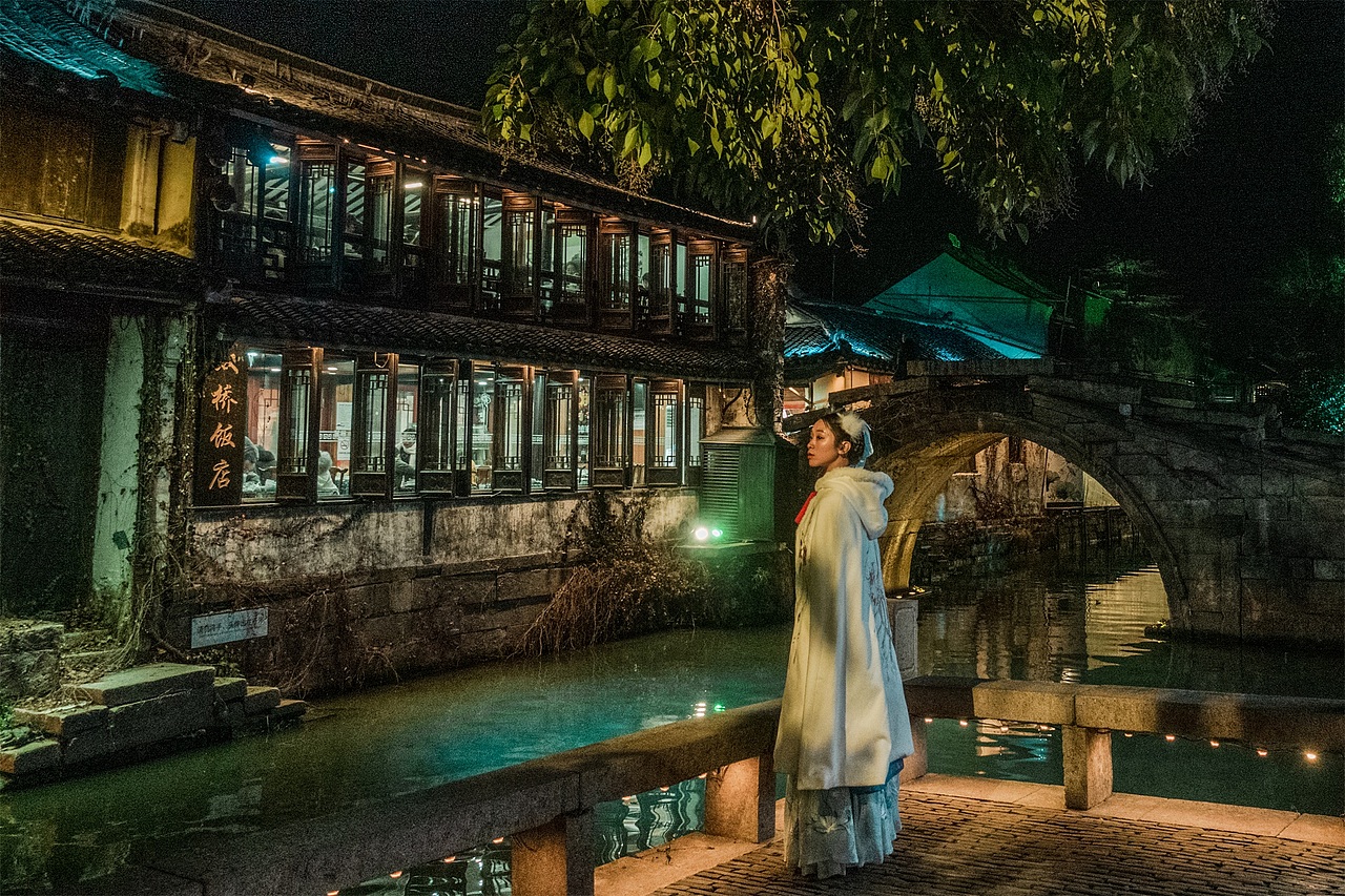 2021周庄古镇夜景