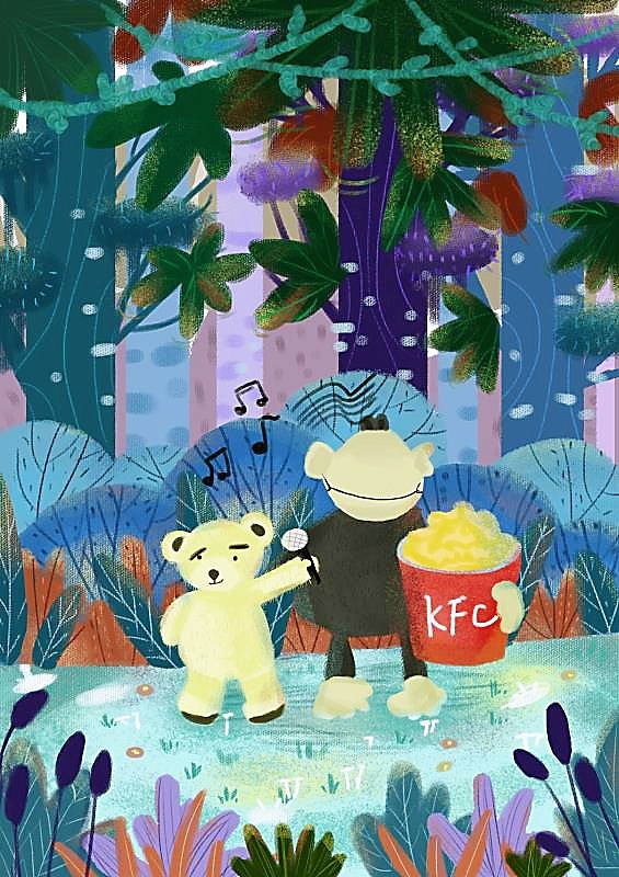 儿童插画—大铁锤与呆呆冬日生活系列（图ZMjQwNTc3OTk2） - 儿童插画 - 站酷设计师飞飞鸟01原创素材 - 站酷ZCOOL