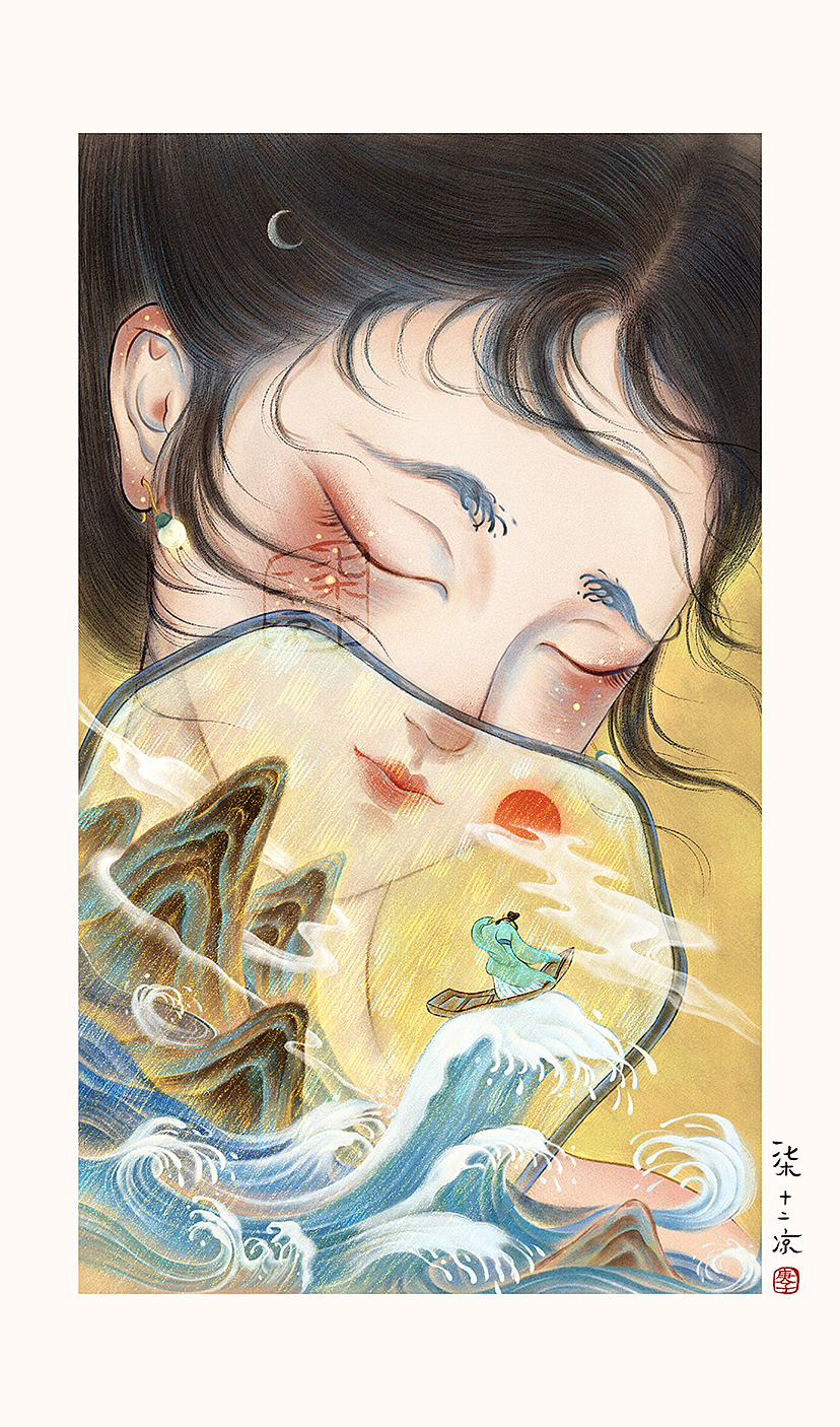 原创国风插画 《扇集》系列（图ZMjM4MzA4MTky） - 商业插画 - 站酷设计师柒十二凉原创素材 - 站酷ZCOOL