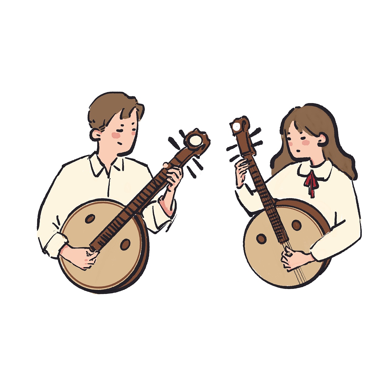 乐器//中阮|插画|艺术插画|没鱼啊没鱼啊 - 原创作品 - 站酷 (zcool)