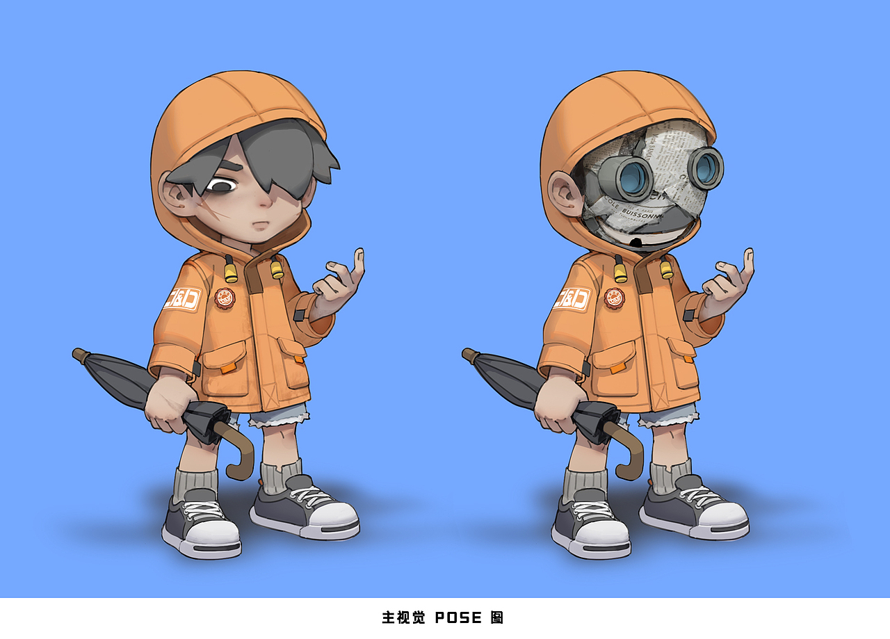 【潮玩设计稿】纸箱女孩和面具男孩（图ZMzIxMjcwNjgw） - 概念设定 - 站酷设计师夹心山楂原创素材 - 站酷ZCOOL