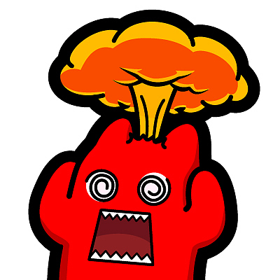 i45【魔鬼猫表情-爆炸】#半身 烦恼 晕 抱头 炸裂 超负荷 蘑菇云 动漫